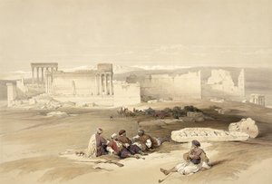 1839年5月5日、バールベックの遺跡、ルイハゲ（1806-85）のパブによって彫刻された「聖地」のボリュームIIのプレート77。 1843
